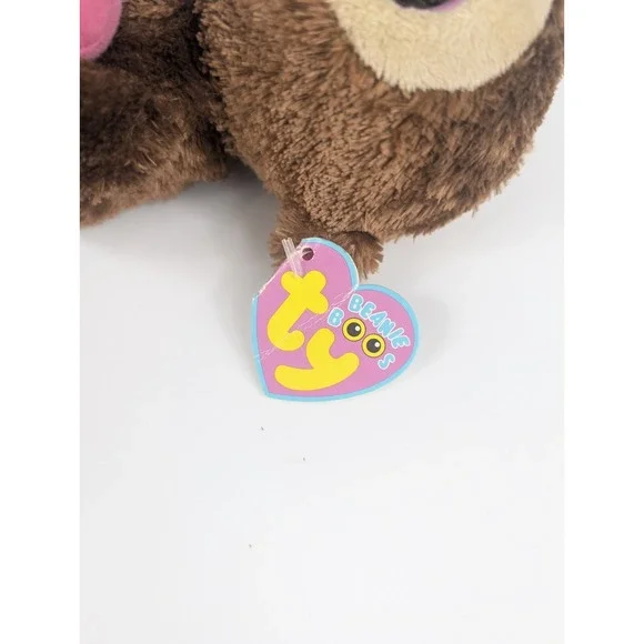 Ty‎ Beanie Boos 2010 Casanova Monkey Plush Pink Heart Valentine's 6in Mint W/Tag - Picture 3 of 5